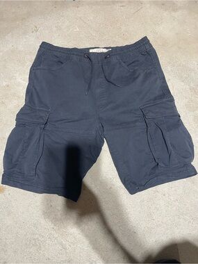 H&M Dark Navy Cargo Shorts with Drawstring